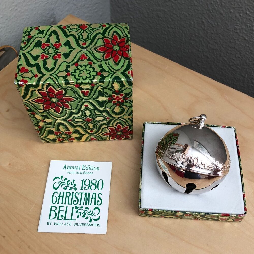 Vintage 1980 Wallace Silversmiths Silver Sleigh Bell 10th Annual Limited Edition